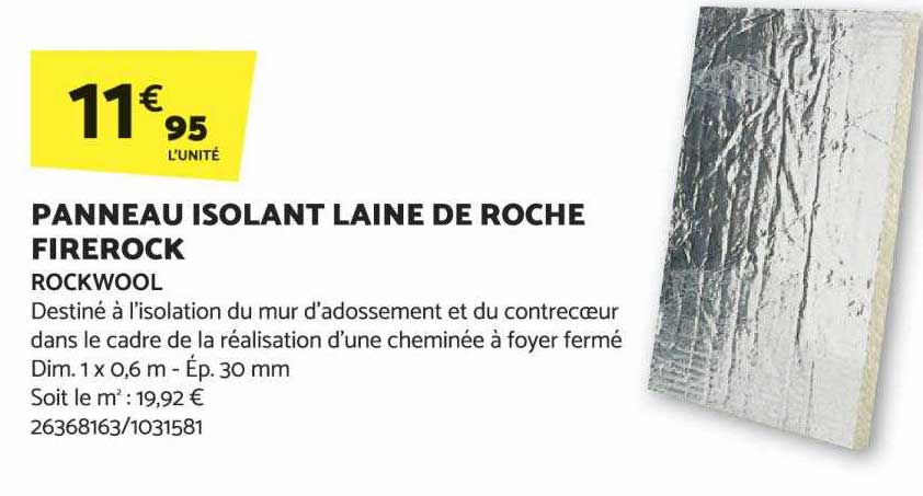 panneau isolant laine de roche firerock rockwool
