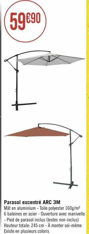 parasol excentré arc 3m