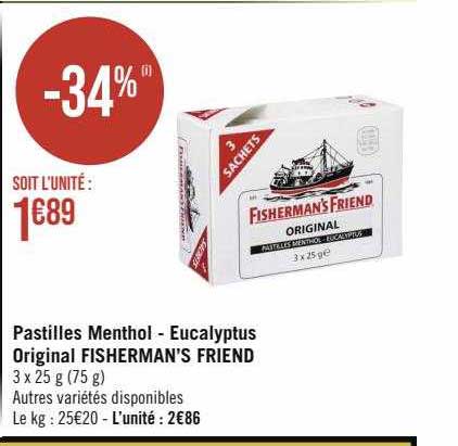 Pastilles Menthol - Eucalyptus Original Fisherman's Friend