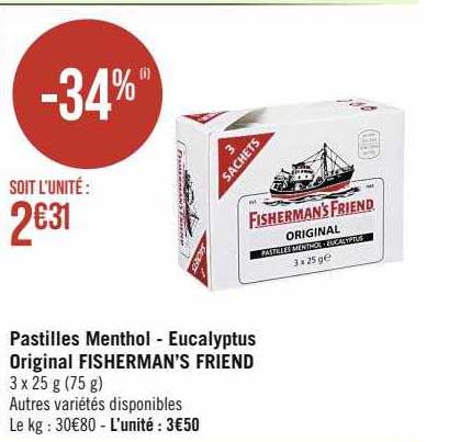 pastilles menthol - eucalyptus original fisherman's friend