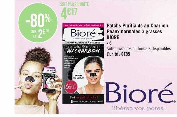 patchs purifiants au charbon peaux normales à grasses bioré
