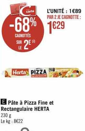 Pâte à Pizza Fine Et Rectangulaire Herta