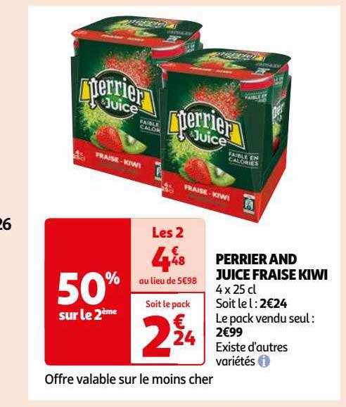 perrier and juice fraise kiwi