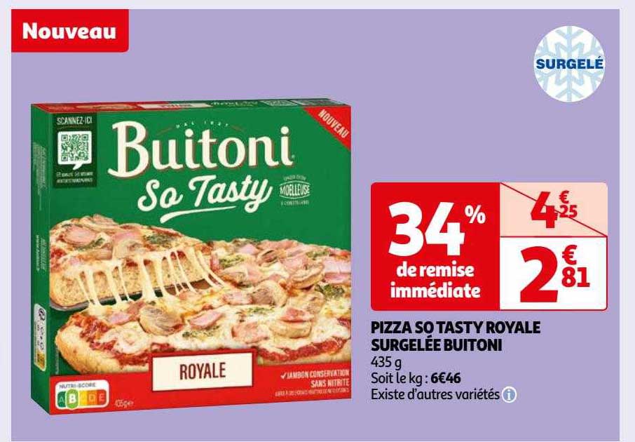 pizza so tasty royale surgelée buitoni