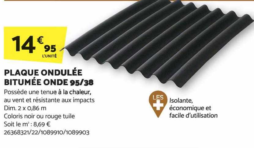 plaque ondulée bitumée onde 95-38