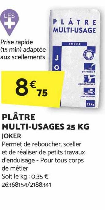 plâtre multi-usages 25 kg joker