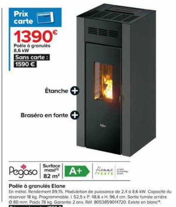 poêle à granulés elane pegaso