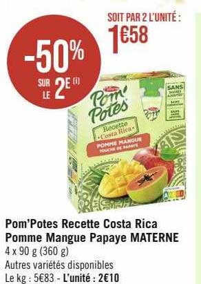 pom'potes recette costa rica pomme mangue papaye materne