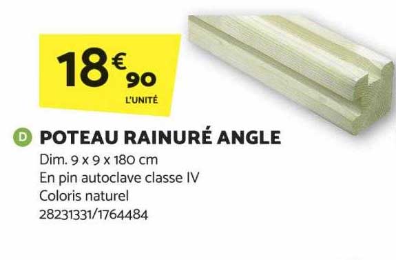 poteau rainuré angle