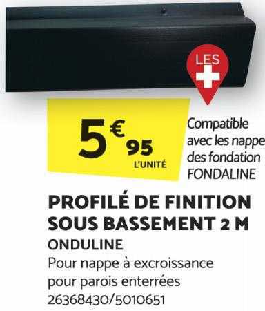 profilé de finition sous bassement 2 m