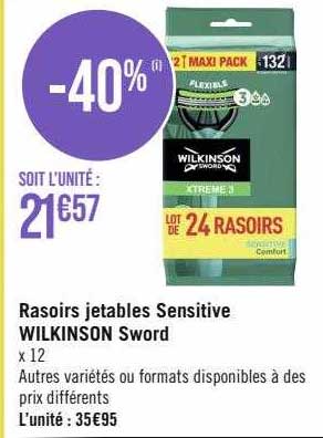 rasoirs jetables sensitive wilkinson sword
