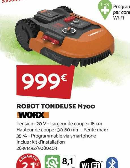 robot tondeuse m700 worx