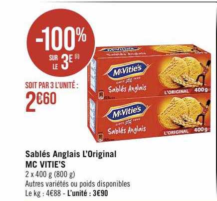 sablés anglais l'original mc vitie's