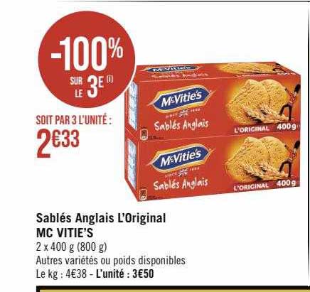 sablés anglais l'original mc vitie's