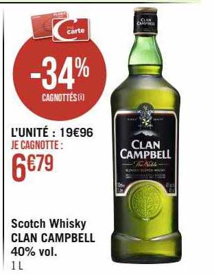 scotch whisky clan campbell 40% vol.