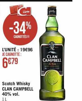 scotch whisky clan campbell 40% vol.