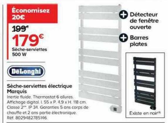 sèche-serviettes électrique marquis dëlonghi