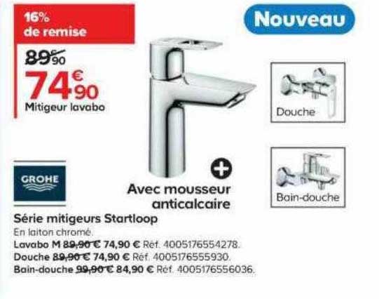 série mitigeurs startloop, lavabo, douche, bain-douche