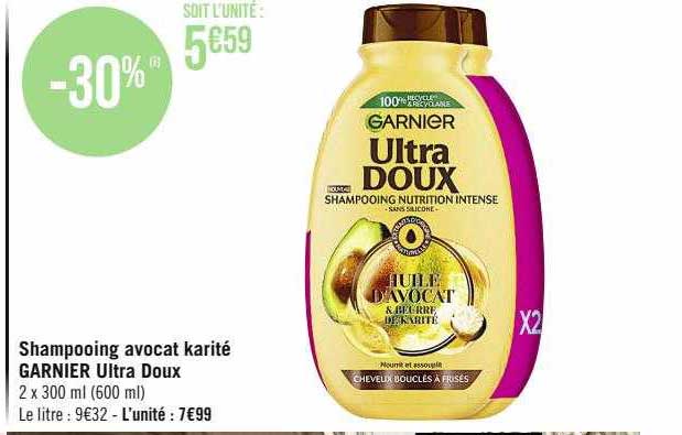 shampooing avocat karité garnier ultra doux