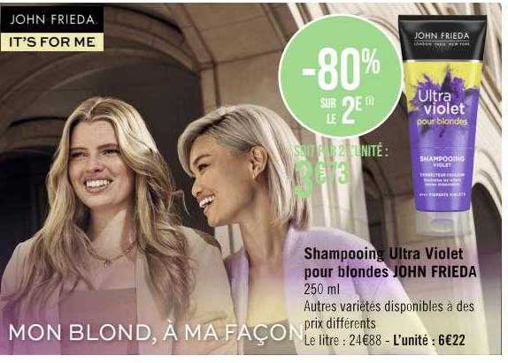 shampooing ultra violet pour blondes john frieda