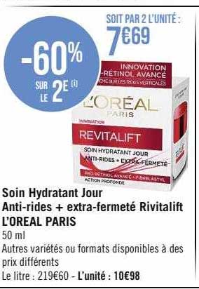 Soin Hydratant Jour Anti-rides + Extra-fermeté Revitalift L'oréal Paris