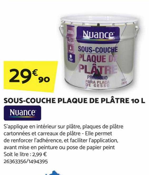 sous-couche plaque de plâtre 10l nuance