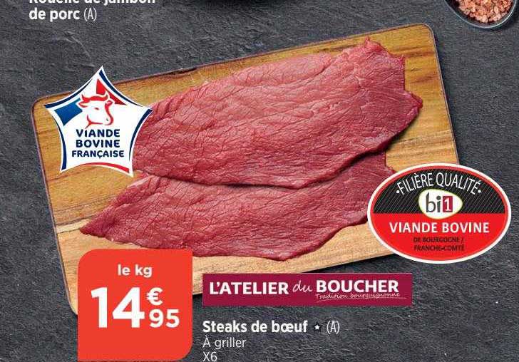 steaks de bœuf l'atelier du boucher