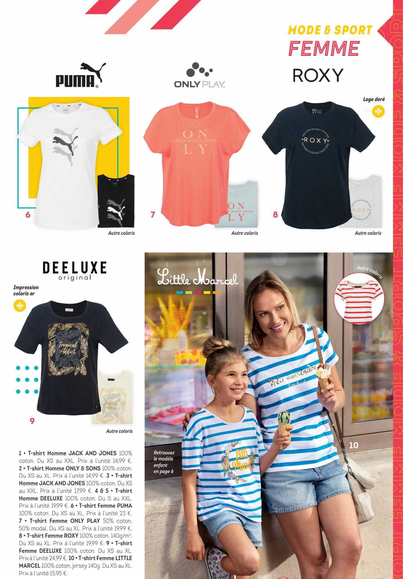 t-shirt homme jack & jones, t-shirt homme only & sons, t-shirt homme deelux, t-shirt femme puma, t-shirt femme only pay, t-shirt femme roxy, t-shirt femme deelux, t-shirt femme little marcel