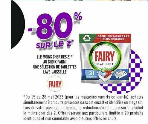 tablettes lave-vaisselle fairy