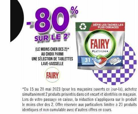 tablettes lave-vaisselle fairy