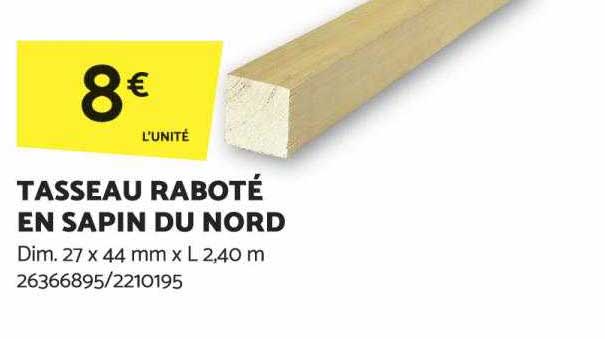 Tasseau Raboté En Sapin Du Nord