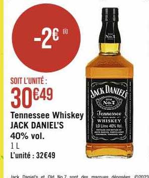 tennessee whiskey jack daniel's 40% vol.