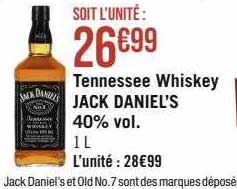 tennessee whiskey jack daniel's 40% vol.
