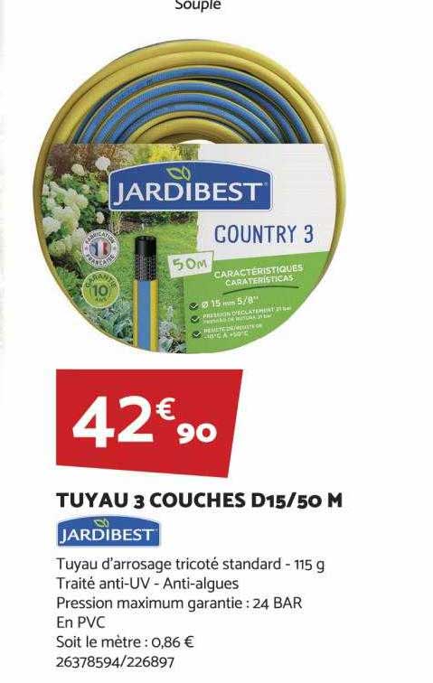 tuyau 3 couches d15-50 m jardibest