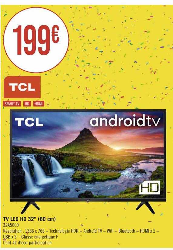Tv Led Hd 32" (80 Cm) Tcl