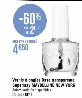 vernis à ongles base transparente superstay maybelline new york