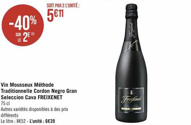 vin mousseux méthode traditionnelle cordon negro gran seleccion cava freixenet