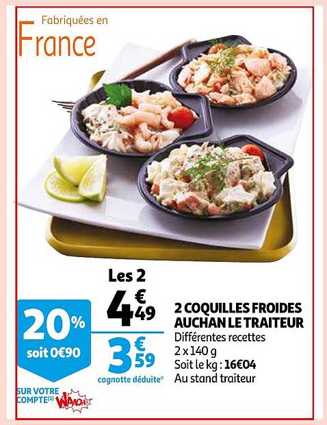 2 coquilles froides auchan le traiteur