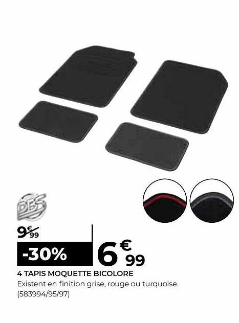 4 Tapis Moquettes Bicolore Dbs