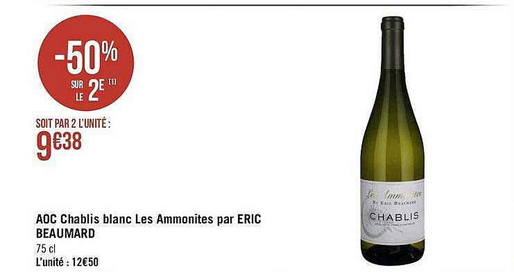 aoc chablis blanc les ammonites par eric beaumard