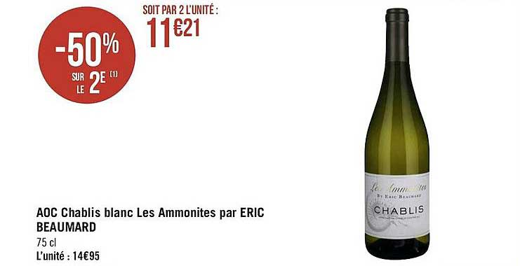 aoc chablis blanc les ammonites pour eric beaumard