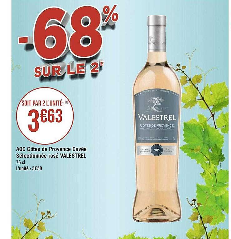 aoc côtes de provence cuvée sélectionnée rosé valestrel