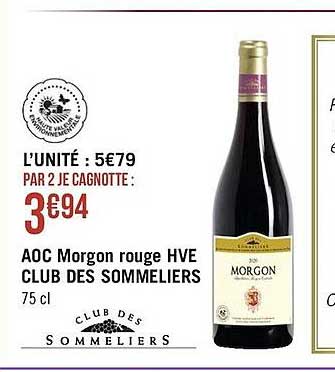 Aoc Morgon Rouge Hve Club Des Sommeliers