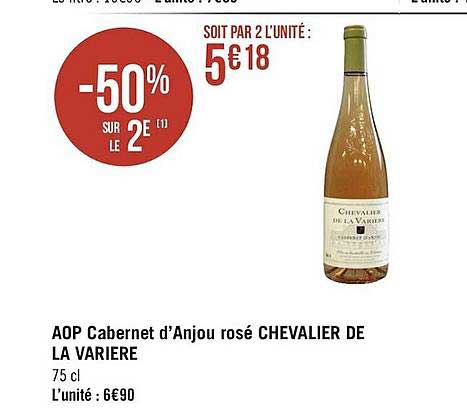 aop cabernet d'anjou rosé chevalier de la varière