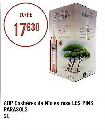 aop costières de nîmes rosé les pins parasols