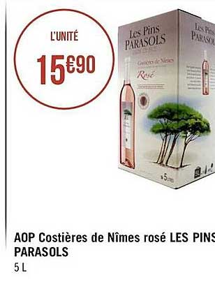 aop costières de nîmes rosé les pins parasols