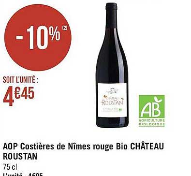 aop costières de nîmes rouge bio château roustan