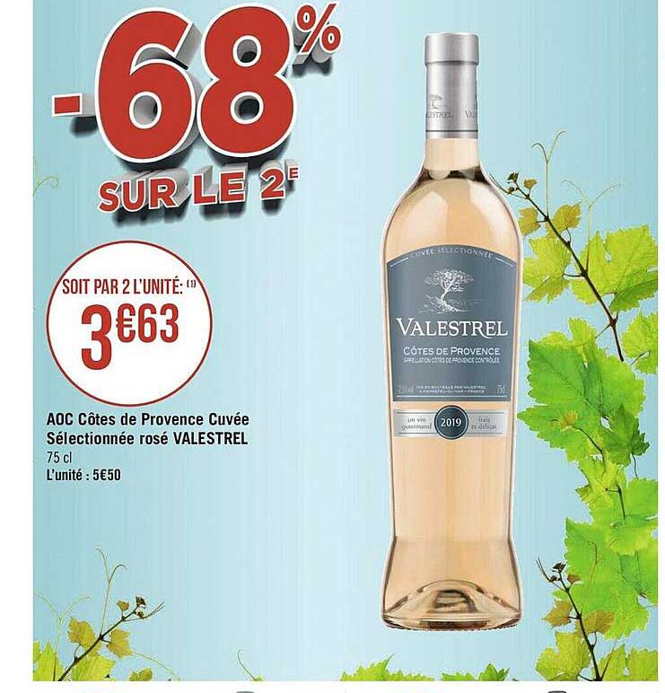 aop côtes de provence cuvée sélectionnée rosé valestrel