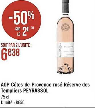 aop côtes-de-provence rosé réserve des templiers peyrassol