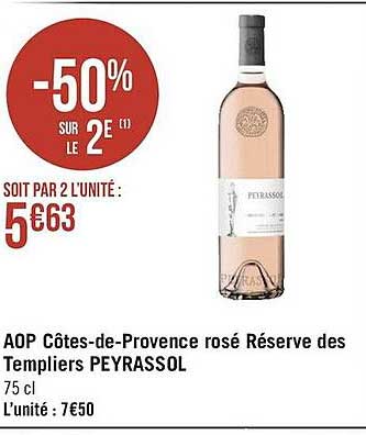 Aop Côtes-de-provence Rosé Réserve Des Templiers Peyrassol